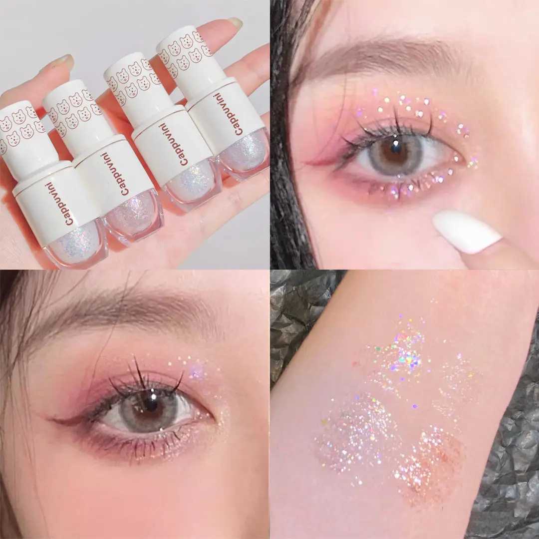 Lescent eye shadow eyeliner Liquid eye shadow Glitter High gloss Cosmetics Tiny bright suntan silk eye makeup cosmeticsW241212