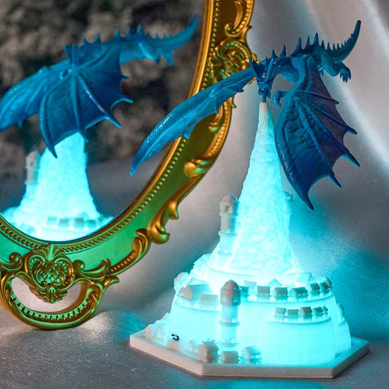 Dragon Charizard Nightlight Creative Christmas Gift Ornaments Fire Dragon 3D Printed Light Atmosphere Decoration Bedroom Desktop 241212