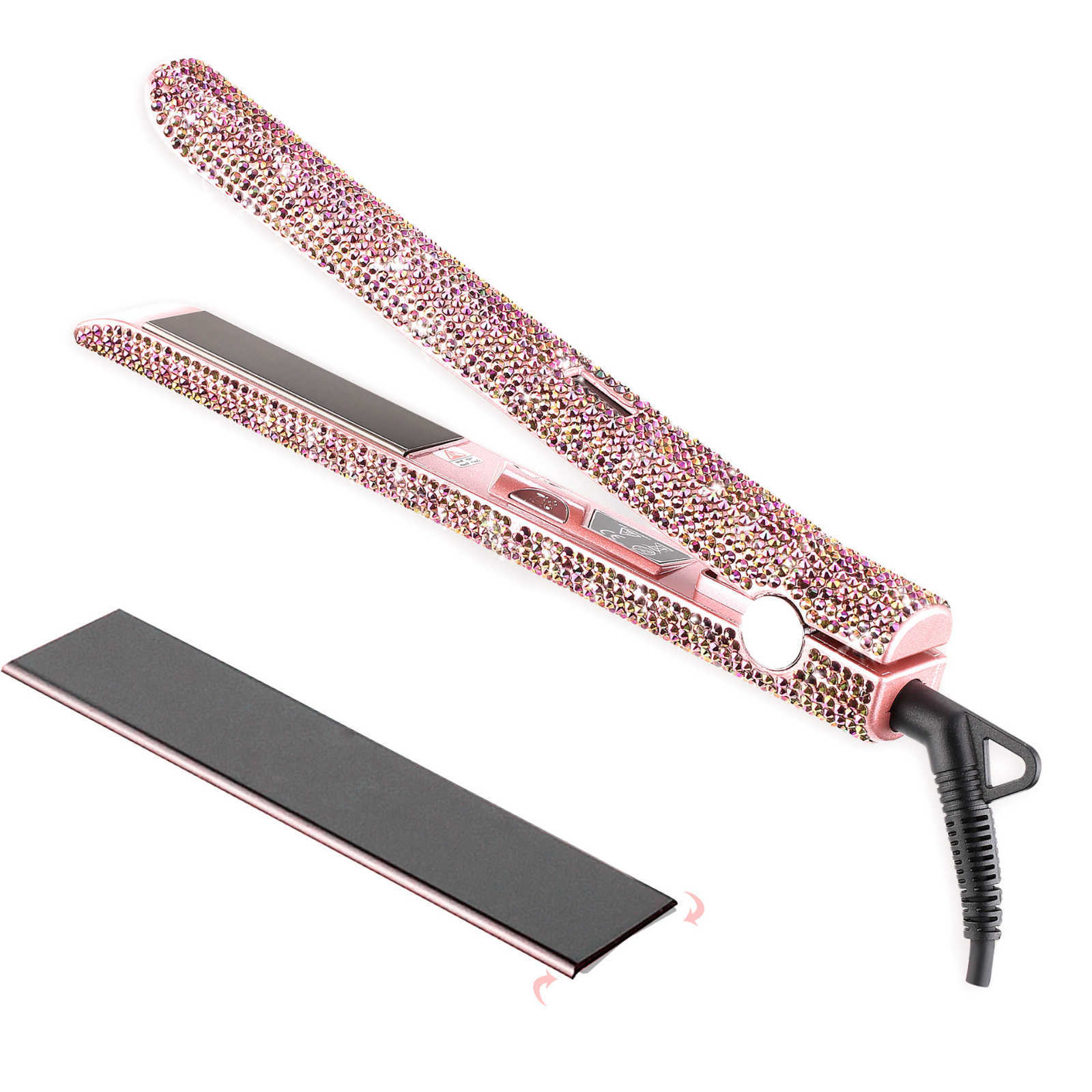 Plancha Para Cabello 2-inch flat iron professional titanium straightener with rhinestone heated 480 CL240923
