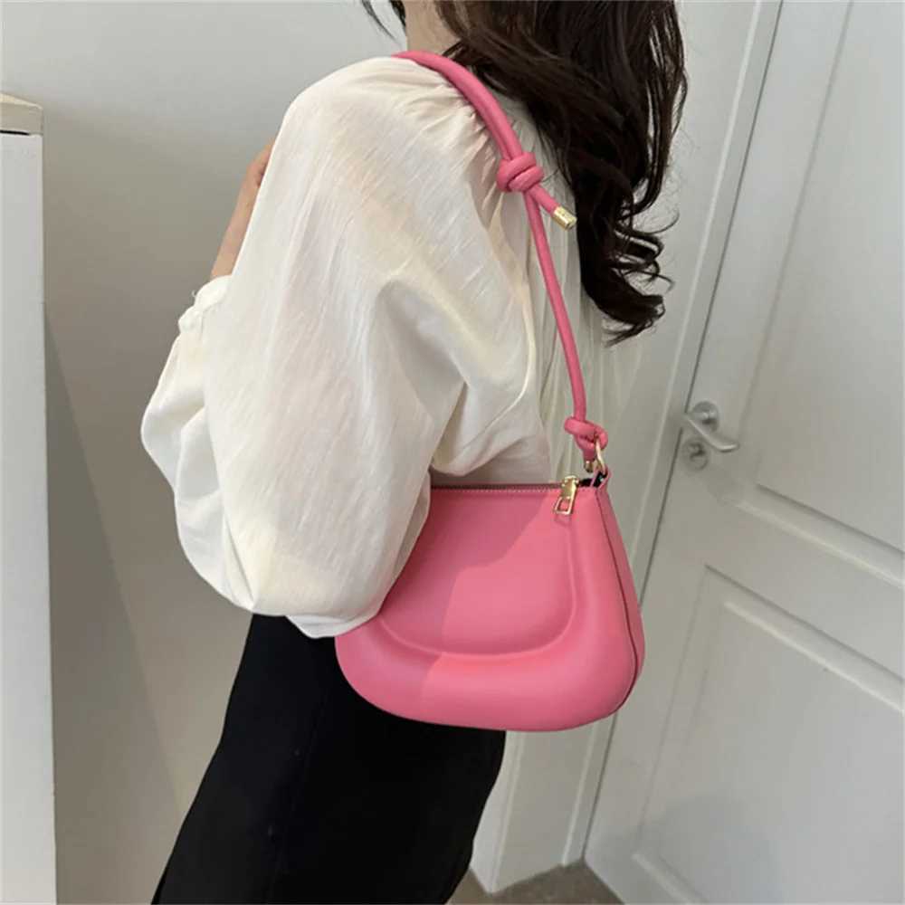 Soft Pu Ladies Leather Crossbody Bag Wen Purple Underarm Bag Solid Color Handbag Fi Design Girl Small Shoder Bags Z250514