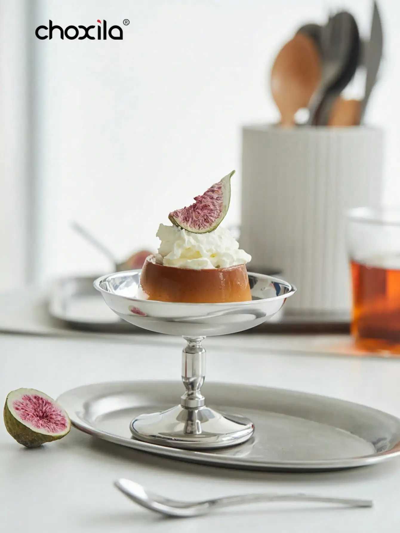 1 stainless steel cup high bowl afternoon tea pudding dessert cup cute candle holder Y241211