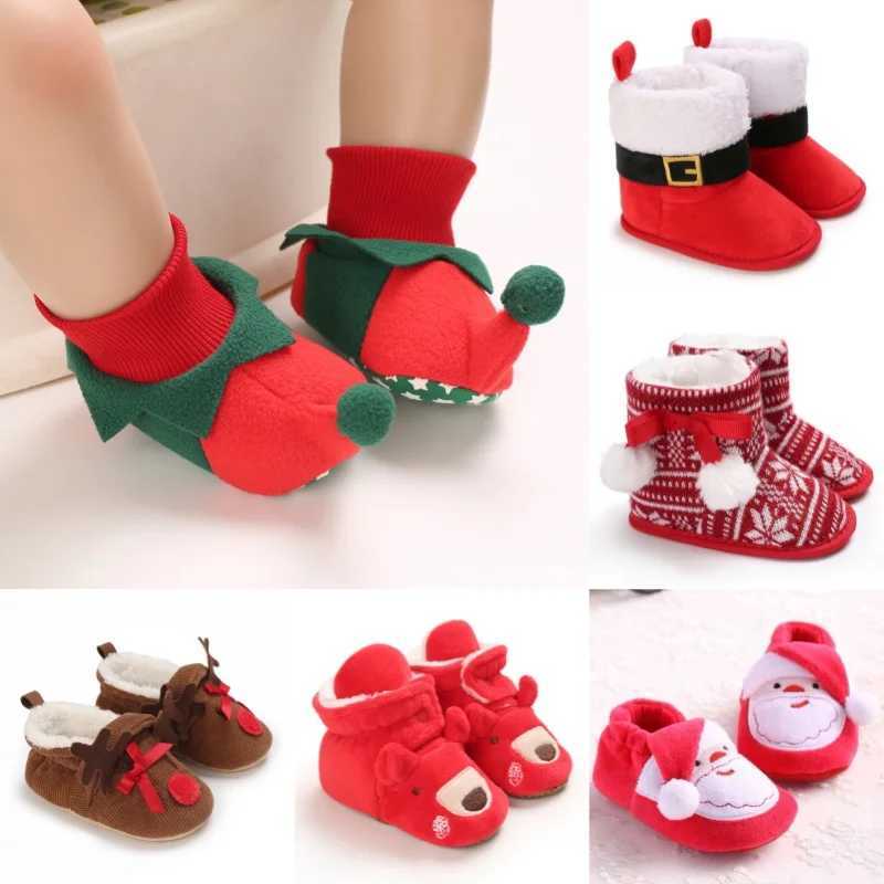 Boots Christmas gift newborn baby shoes boys and girls casual flat sneakers cotton non-slip warm boots H2412121CZD
