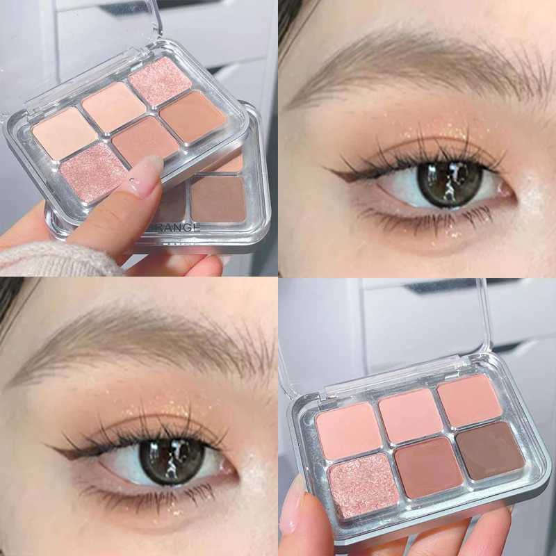 Grey Rose Shimmer Matte Eyeshadow Palette 6 Colors Glitter Earth Color Low Saturation Eye Shadow Pigment For Lasting CosmeticsW241212