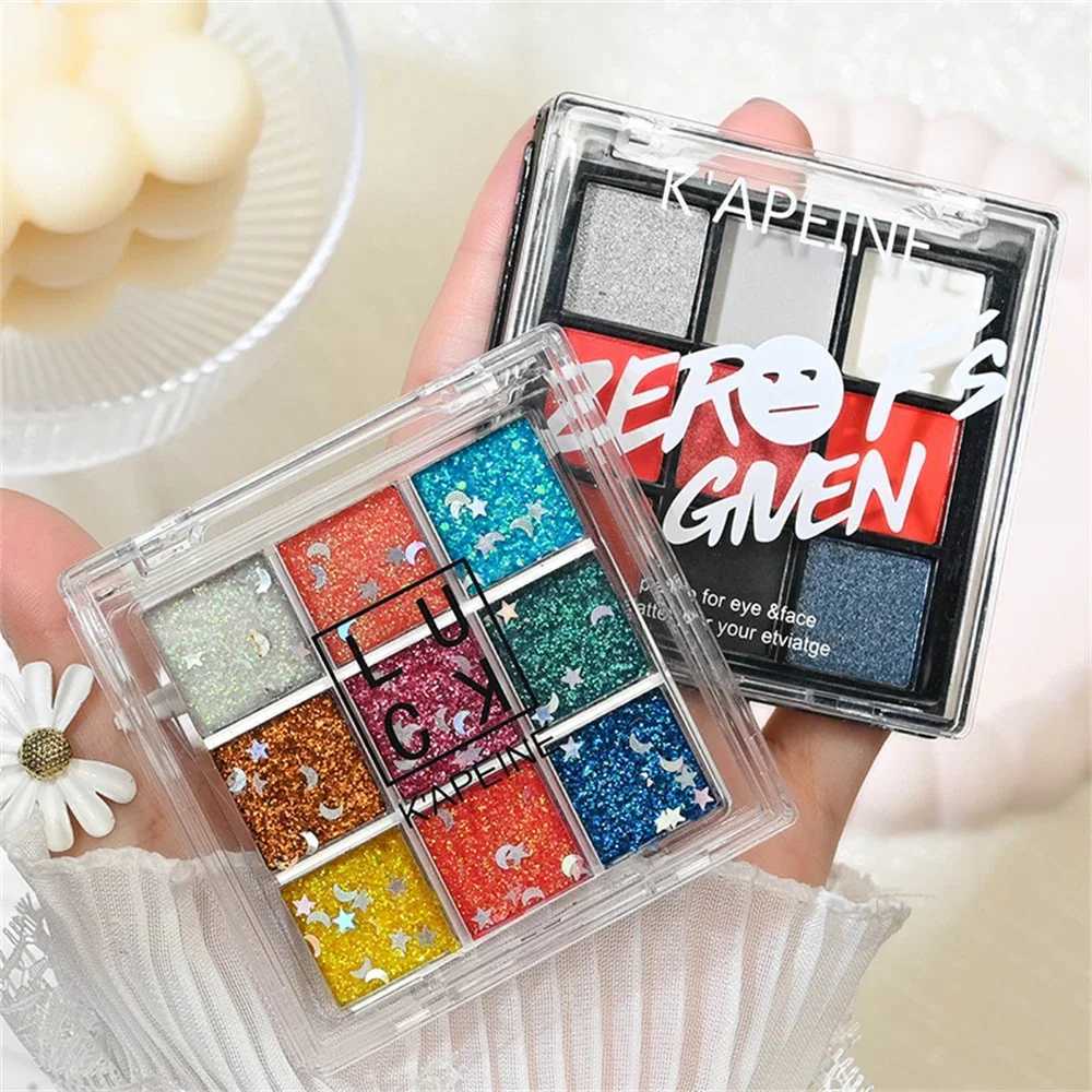 Halloween 9 Colors Purple Smoked Eyeshadow Palette Black Red l Matte Brighten Lying Silkworm Fine Shimmer Sequin MakeupW241212