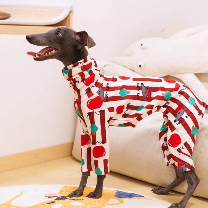 Christmas Warm Italian Greyhound Dog Clothes Winter Four-Legged Whippet Dog Sweater for Medium Airless Terrier Dog Clothing 241212