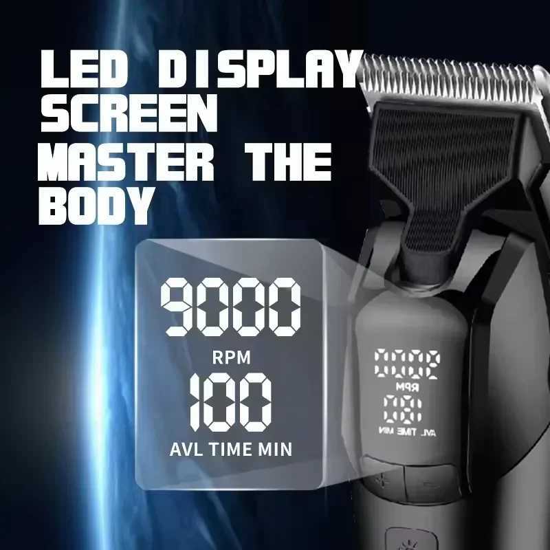 Kemei KM-1858 9000RPM 10W Hair Clipper KM-264 Rechargeable Electric Trimmer Original KM-T95 Shaver for Men Barber Clippers Kit W241212