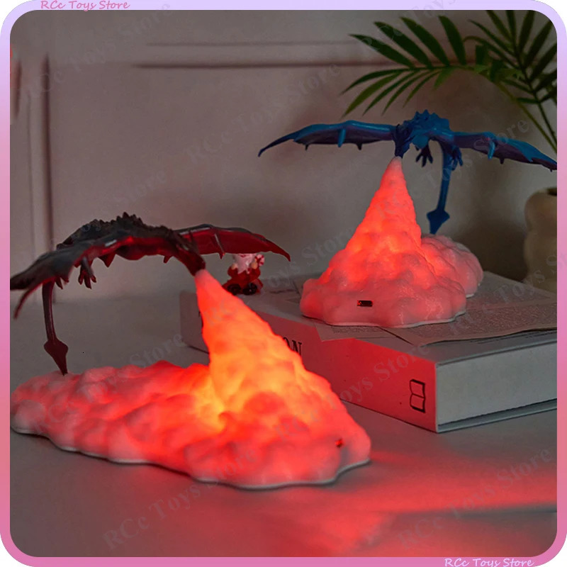 Dragon Charizard Nightlight Creative Christmas Gift Ornaments Fire Dragon 3D Printed Light Atmosphere Decoration Bedroom Desktop 241212
