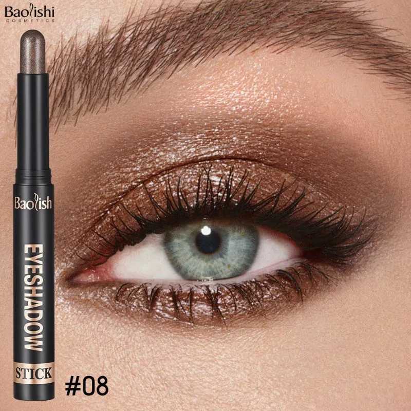 Smoky Dark Brown eye shadow Pencil Stick Waterproof Lescent Colorful Metallic Glitter eye shadow Highlighter Makeup ToolW241212