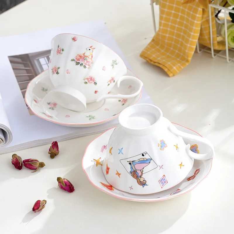 French rabbit Al Wonderland ceramic coffee cup set lightweight luxury ceramic kitchen cup Y241211