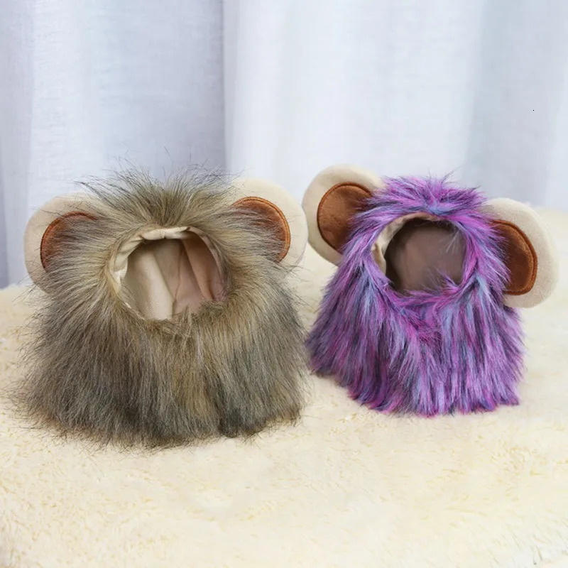 Halloween Pet Dog Lion Mane Wig Hair Christmas Dog Wig Hair Costume Fancy Party Dress Cosplay Funny Hat Cap Pet Dress up 241212