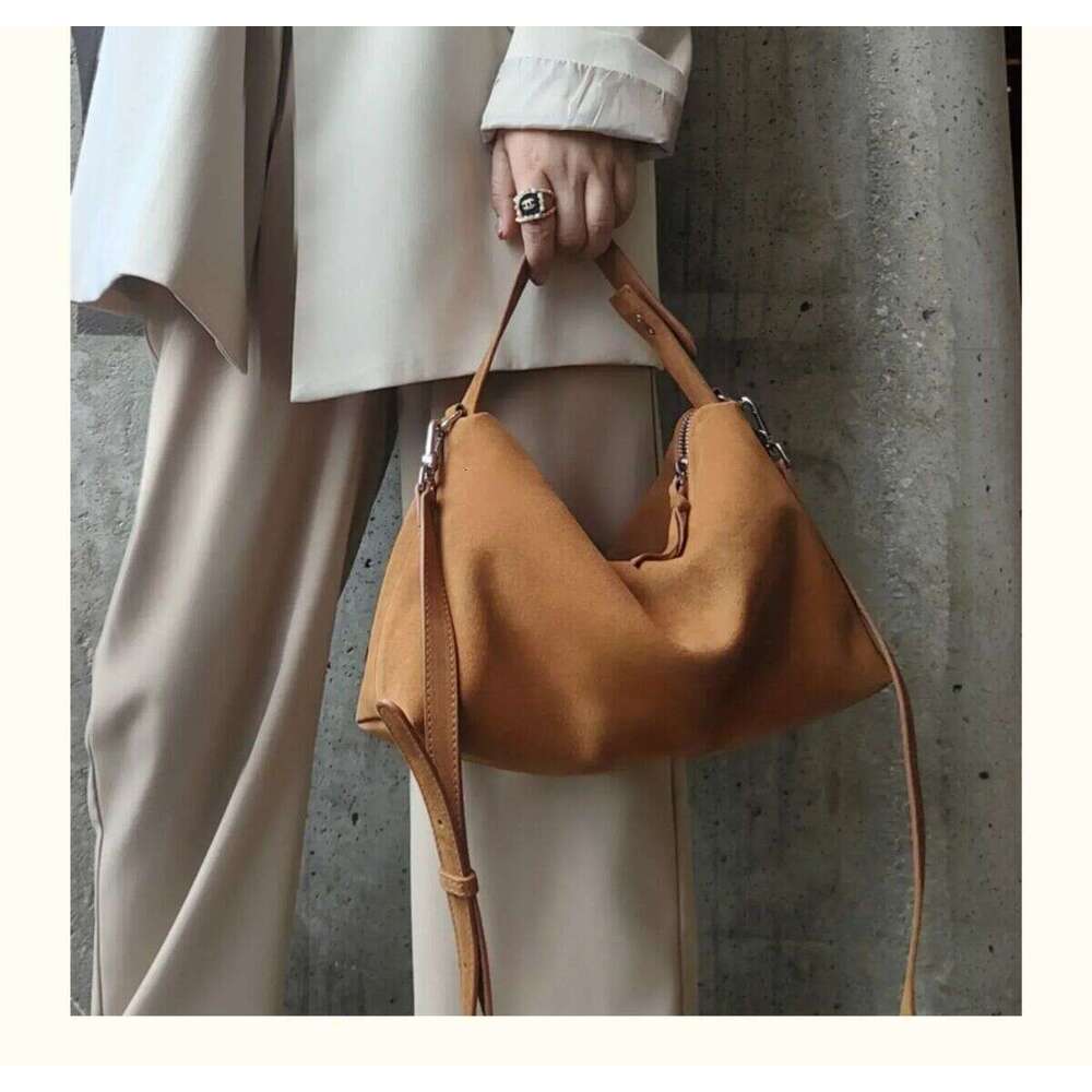 Simple Autumn Winter Colletion Grey Brown Roomy Big Boston Tote Soft Matte Suede Cow Leather Women's Handbag Shoulder Bag