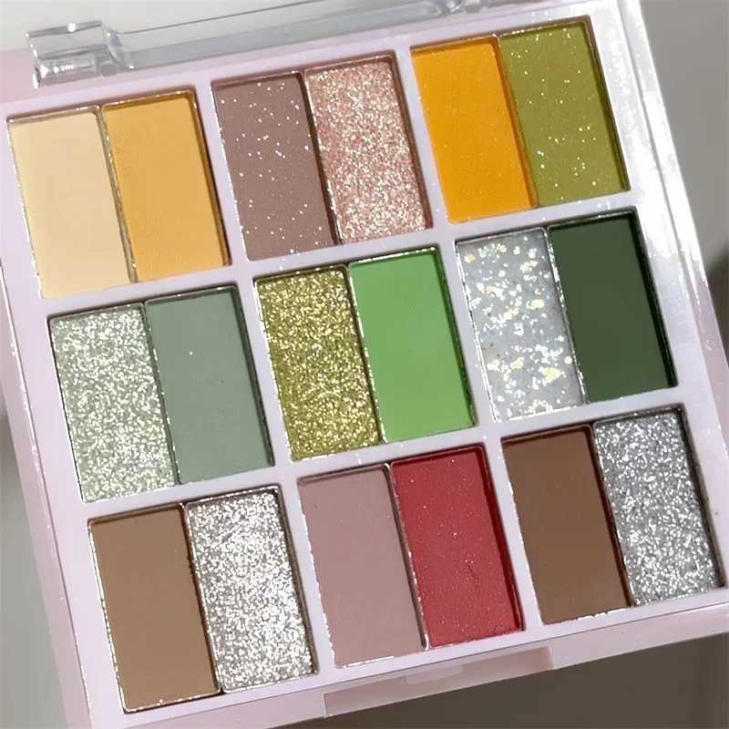 18 color eye shadow palette pink shimmer matte brown glitter earth color eye shadow makeup durable eye shadow cosmeticsW241212