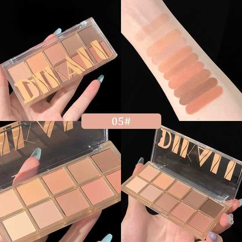 DIKALU 10 Color eye shadow Glass Matte Earth Color eye shadow Palette Shiny Sequins eye shadow Pigment Lasting MakeupW241212