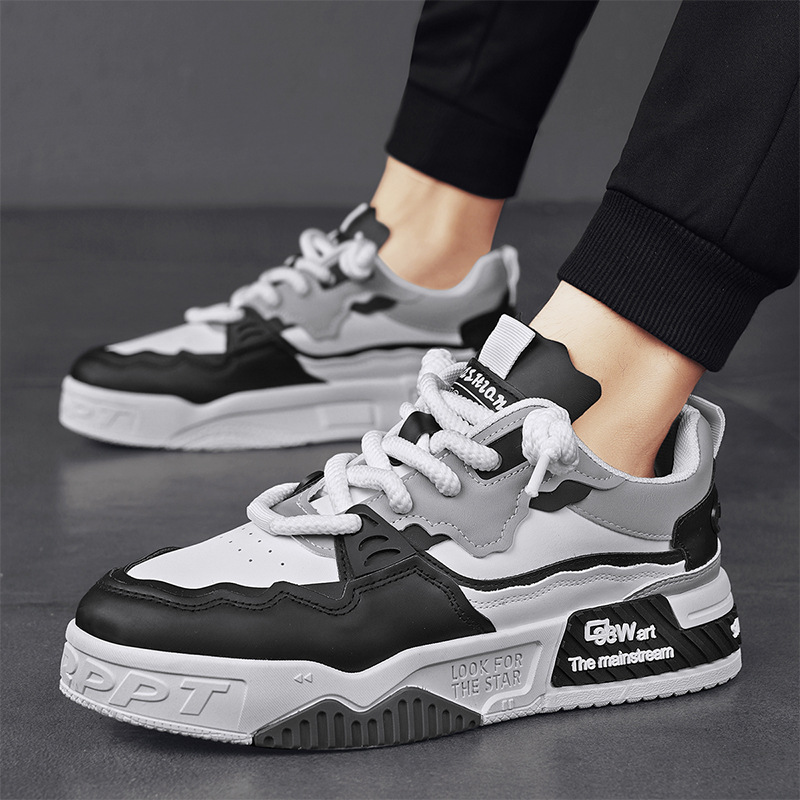 Casual Shoes Men Sport Shoes Brown Black Trendy Flat Heel Non-Slip Tennis Durable Platform Sneaker