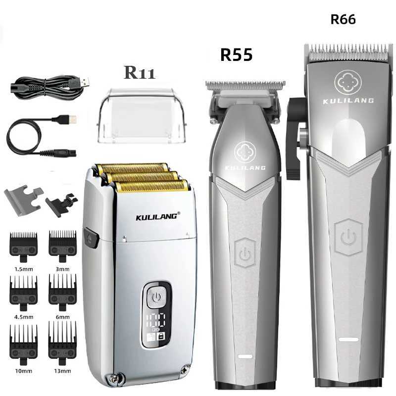 Professional hair clipper LCD hair clipper mens hair salon strong precision processing beard hair clipper Kulilang R55 R66 R11 W241212