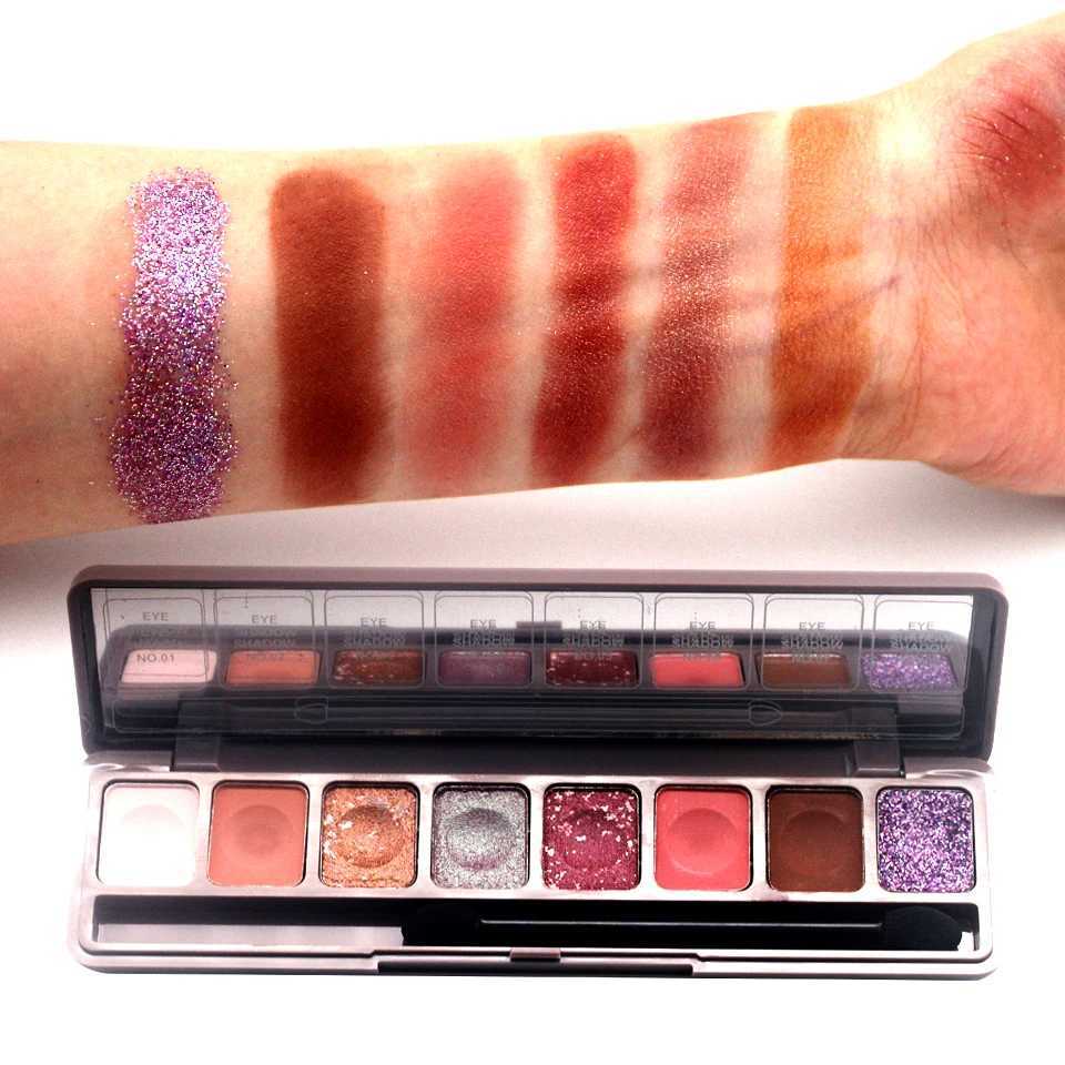 8-color eye shadow palette natural cool color low saturation matte eye shadow tray brown cosmetics with free brushesW241212