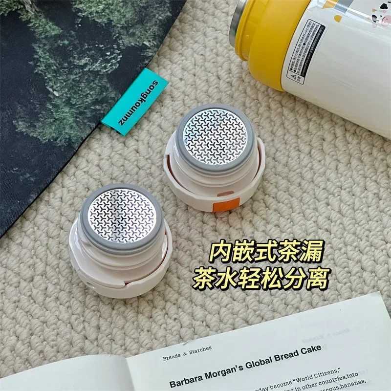 New color cartoon hot-dip galvanized stainless steel water bottle suitable for children aged 6 to 12 high-quality and cute school use Y241211