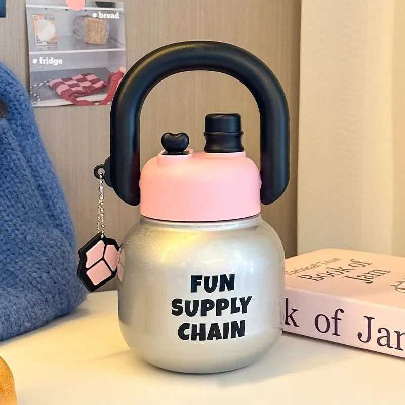 New Teapot Insulated Cup 316 Stainless Steel Cute Portable Large Capacity Straw Belly Cup Space Cup Tea Separation Y241211