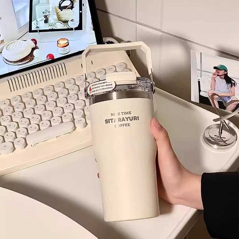 20oz Dual Beverage Hot Cup Large Capacity Vacuum Crazy Hot Bottle Bly Absorbent Cup Portable Car Coffee Y241211