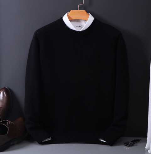 Mens Mink Cashmere Sweater O-Neck Pullovers Knit Large Size Mink Sweater Winter New Tops Long Sleeve High-End JumpersXJ240814