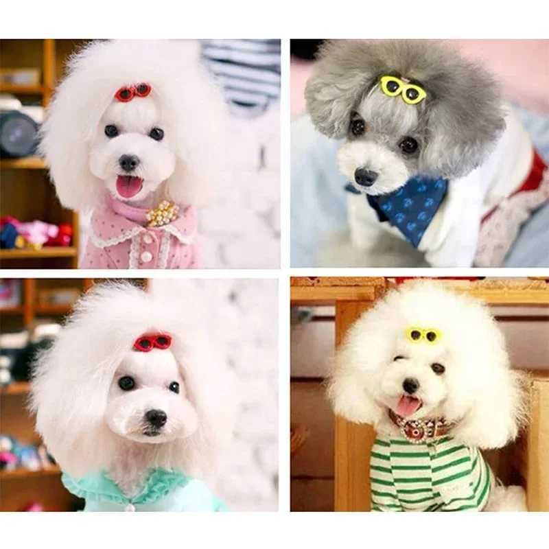Dog hair clip sunglasses hair clip hair bucket heart-shaped pet hair clip puppy and cat bow dog beauty accessories M241212