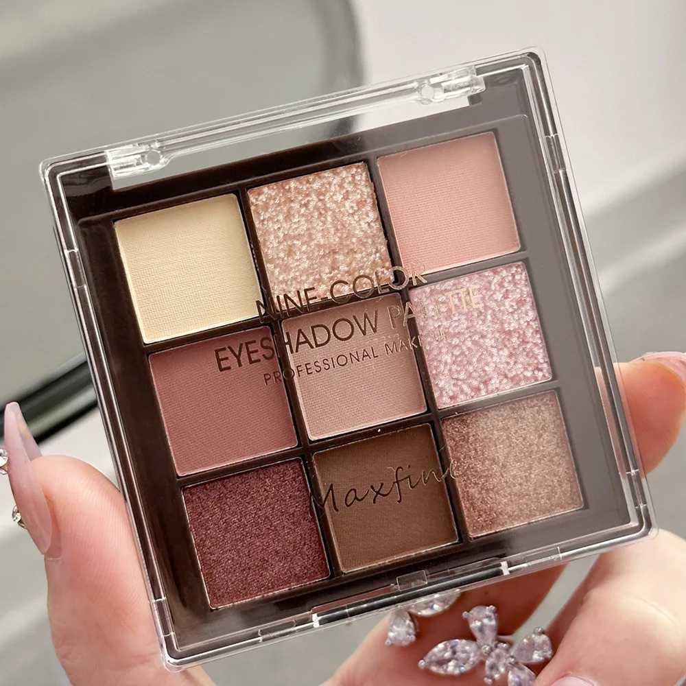 9 color eye shadow tray l shiny new milk tea nine grid eye shadow eye makeupW241212