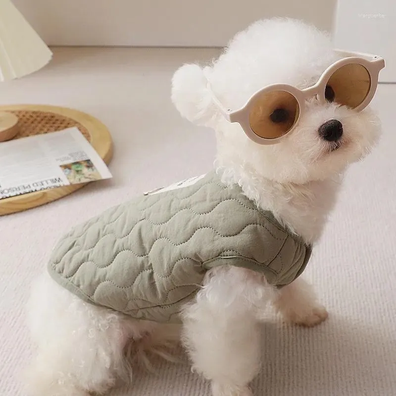 Dog Apparel Winter Jacket Pet Costume Chihuahua Bichon Vest Puppy Clothing Cotton Cardigan Coat Fleece Cat Warm Clothes HF27