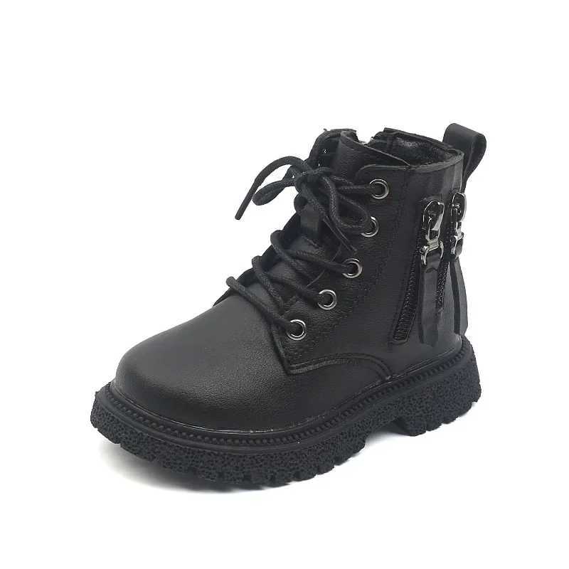 Boots 2024 Spring Autumn Winter Ankle Light Girl Platform Shoes Burgundy Beige Black Boys Short Super Cozy H241212X1P1