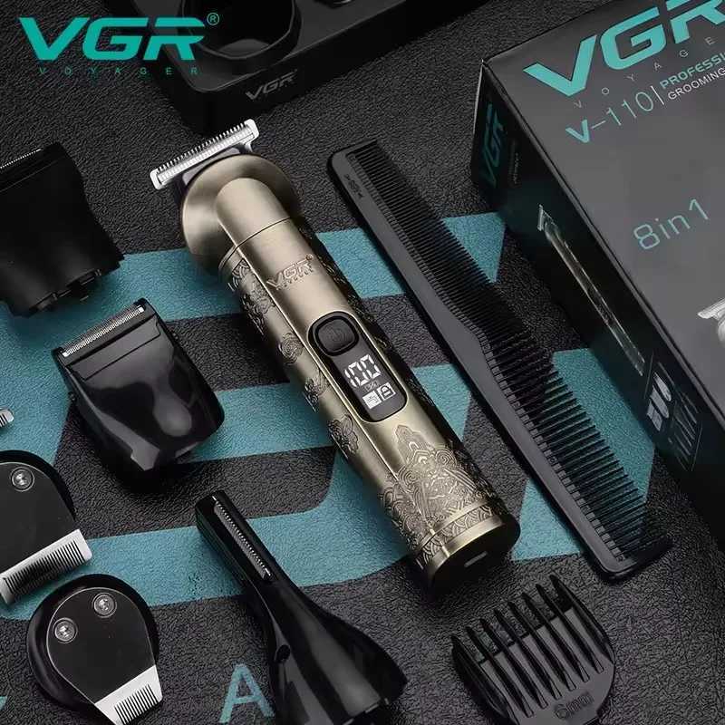 Original VGR integrated waterproof hair trimmer suitable for men metal shell beard trimmer body trimmer electric shaver rechargeable W241212