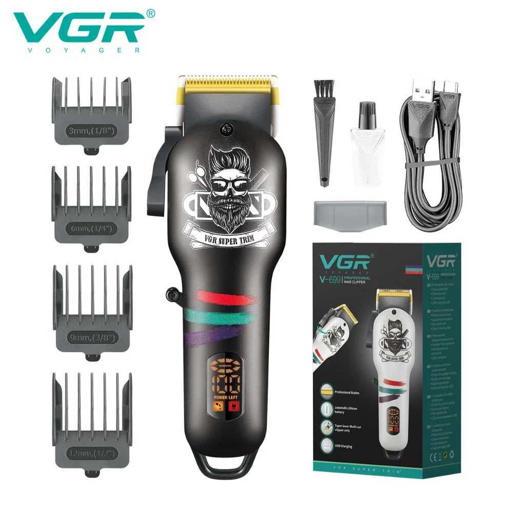 VGR Hair Clipper Electric Hair Cutting Machine Professional Barber Cordless Hair Trimmer Digital Display Clipper for Men V-699 W241212