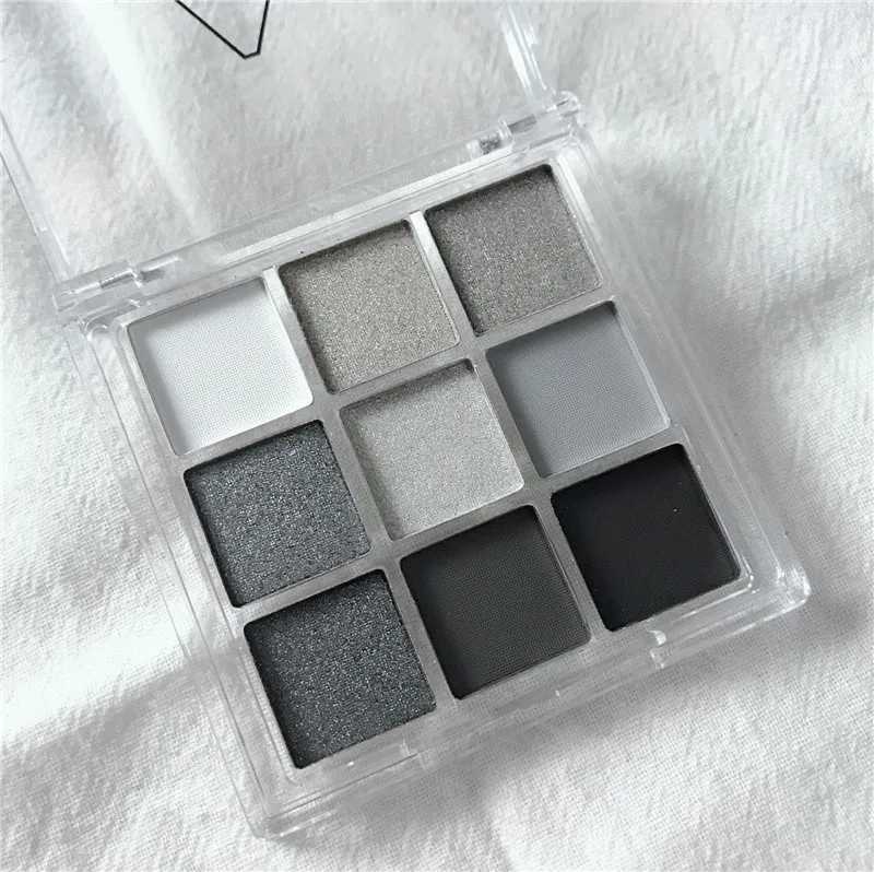 9 Colors Cool Toned Eyeshadow Palette Black Smokey Palette Matte Glitter Eyeshadow Palette Smoky Eye Shadow Eye Pigments PaletteW241212