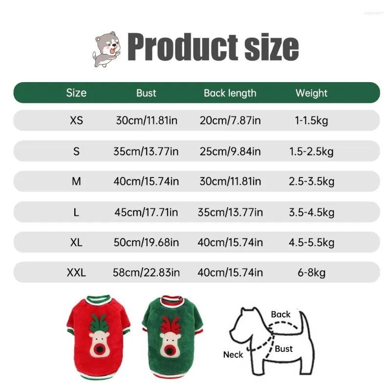 Dog Apparel Warm Christmas Pets Clothes For Small Dogs Winter Soft Fleece Sweater Cute Elk Print Pet Clothing Chihuahua Puppy Cat HF26