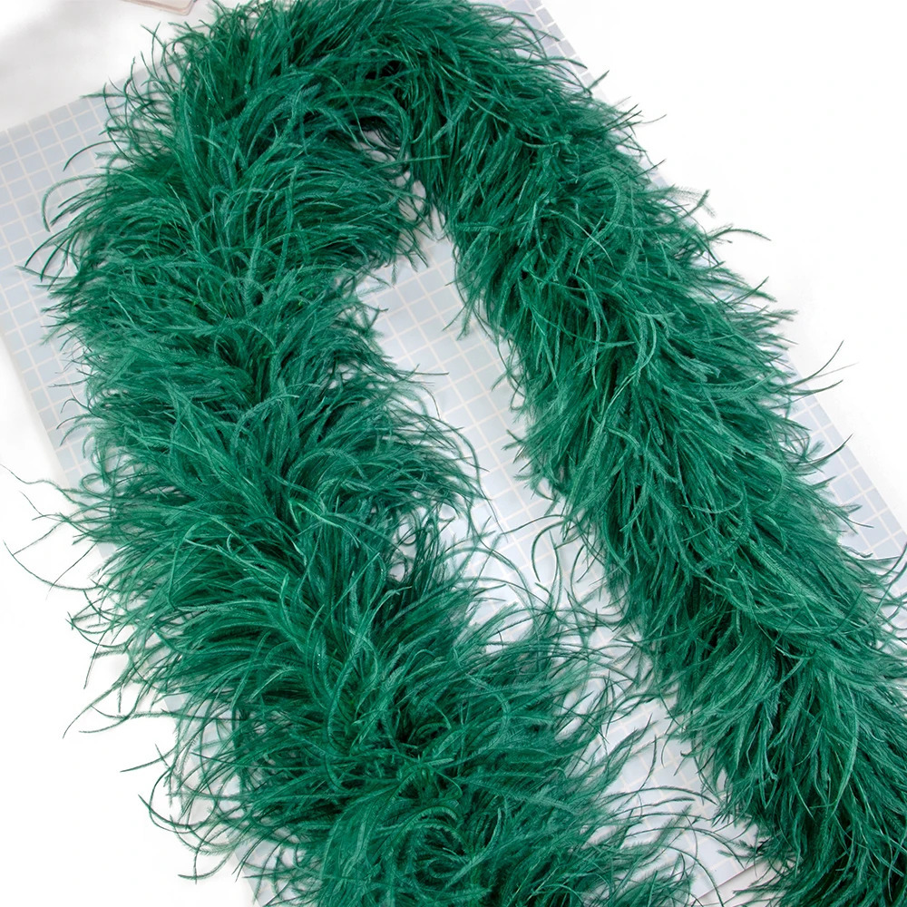 6ply 10ply Ostrich Feather Boa Decoration 1M 2M Customized Ostrich Plumes Shawl Wedding Party Clothing Decoration Plumes Scarf 241212