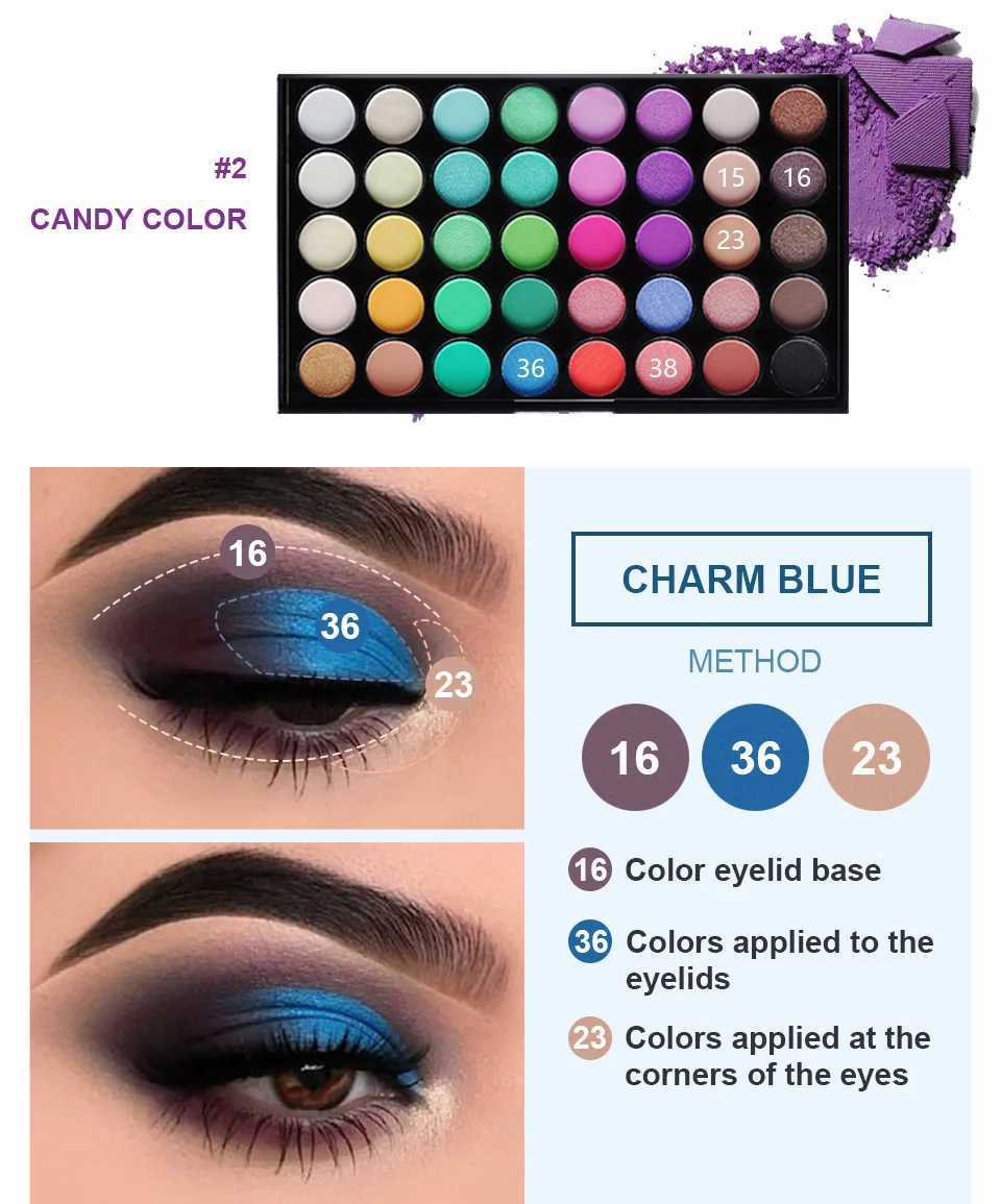 Hot 40 color matte eye shadow palette makeup durable nude gloss pigment pressed powder eye shadow trayW241212