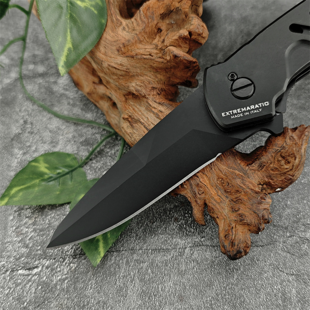 HOT SALE Extrema Ratio CAIMANO NERO Assisted Folding Knife D2 Steel Aluminum Handle EDC Outdoor Tacticals Self Defense Hunting Camping Knive 3300 1553