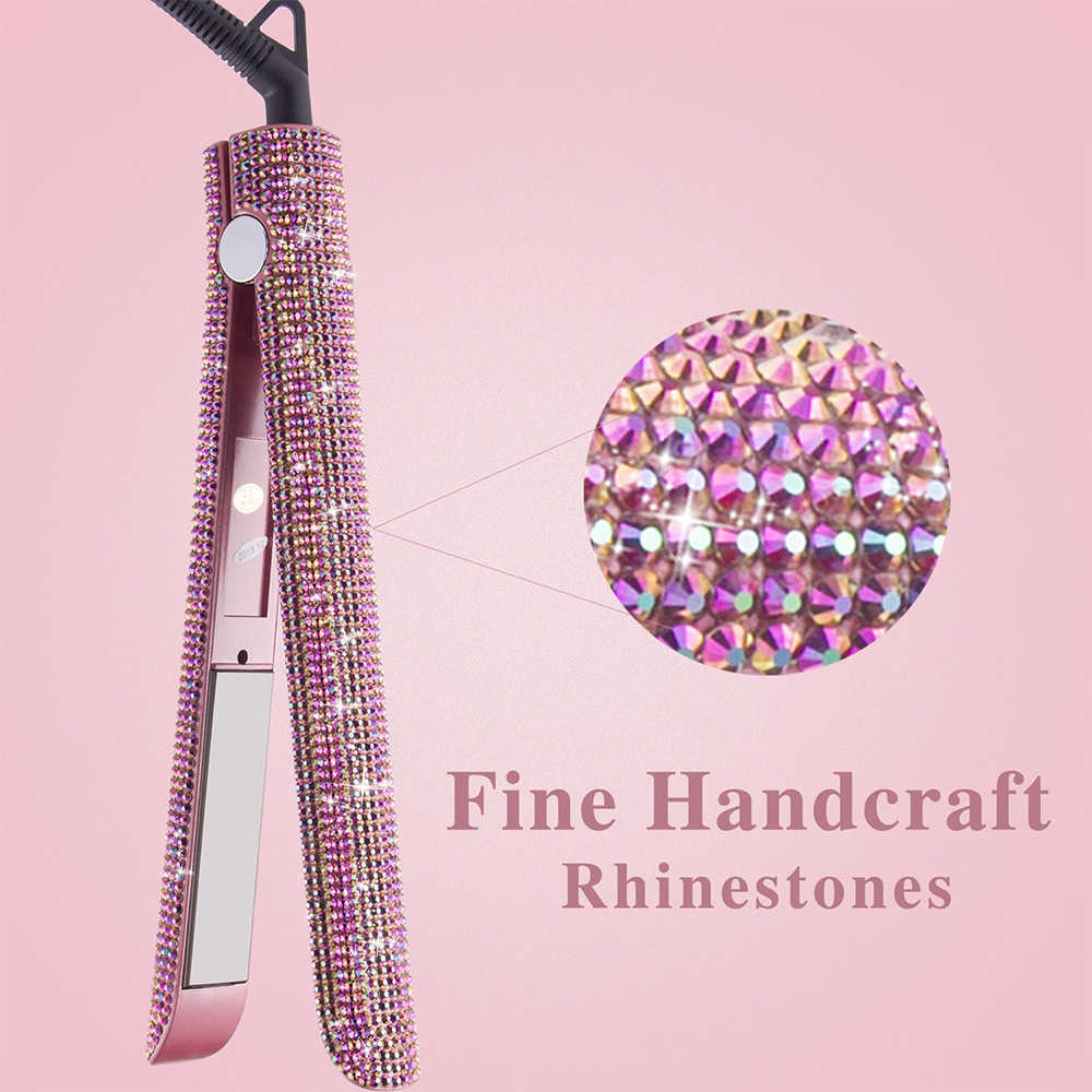 Plancha Para Cabello 2-inch flat iron professional titanium straightener with rhinestone heated 480 CL240923