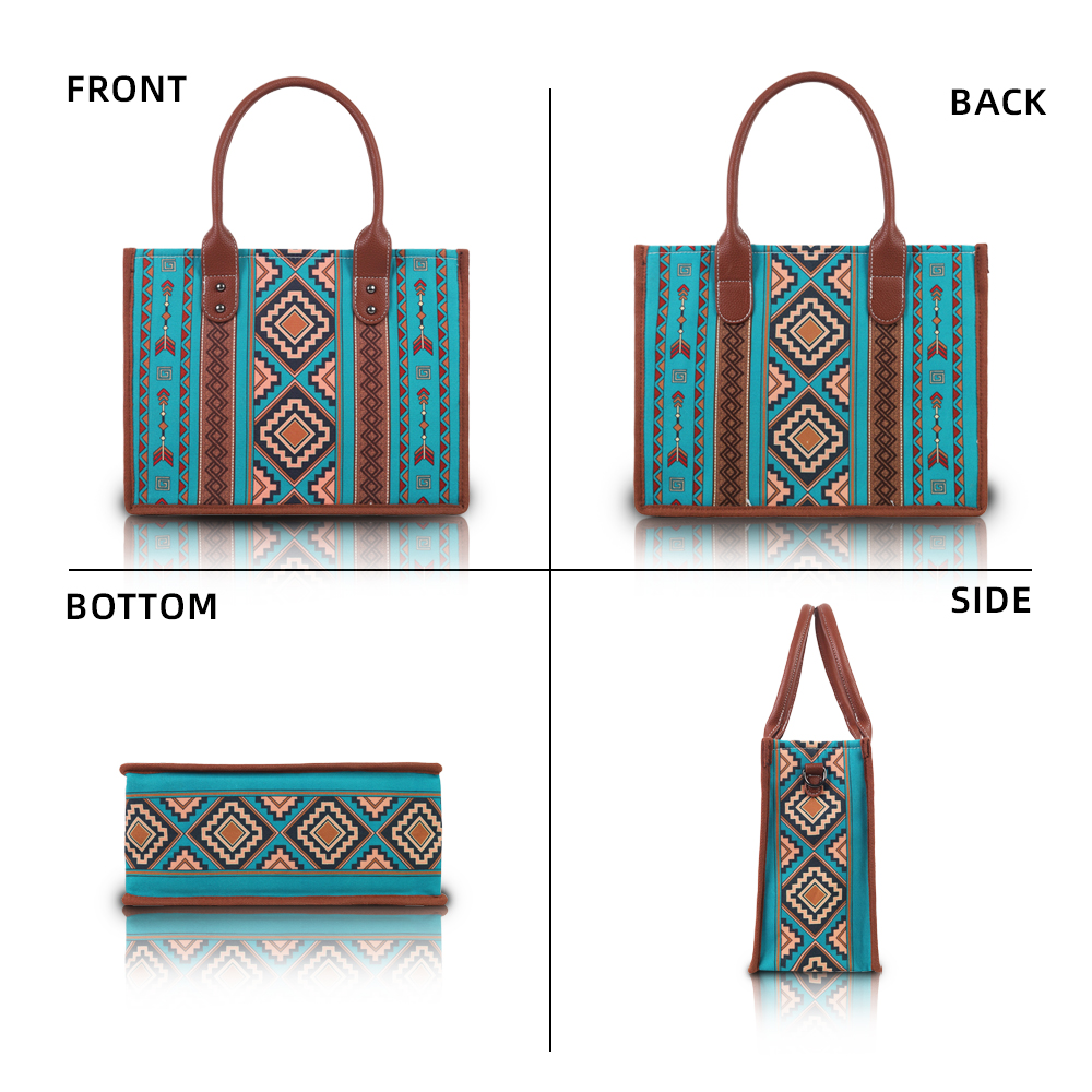 Boho Chic Canvas Tote Bags for Women Spacious & Stylish 4 Piece Gift Set