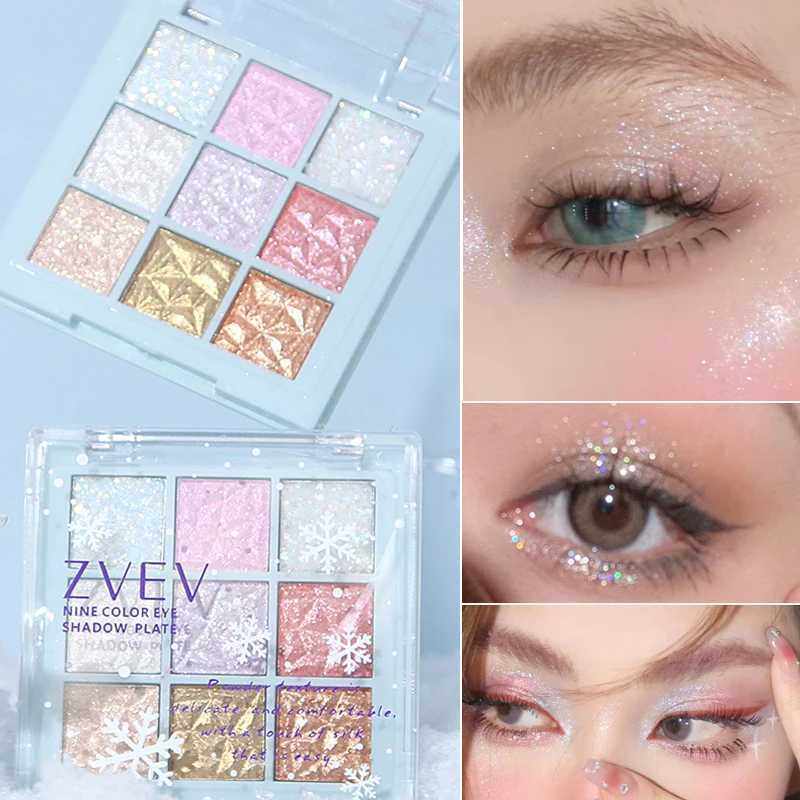 Dream Girl Eyeshadow Palette 9 Colors Snowflake Shimmer Matte Highlights Cool Tone Eye Shadow Korean Make-up Women CosmeticW241212