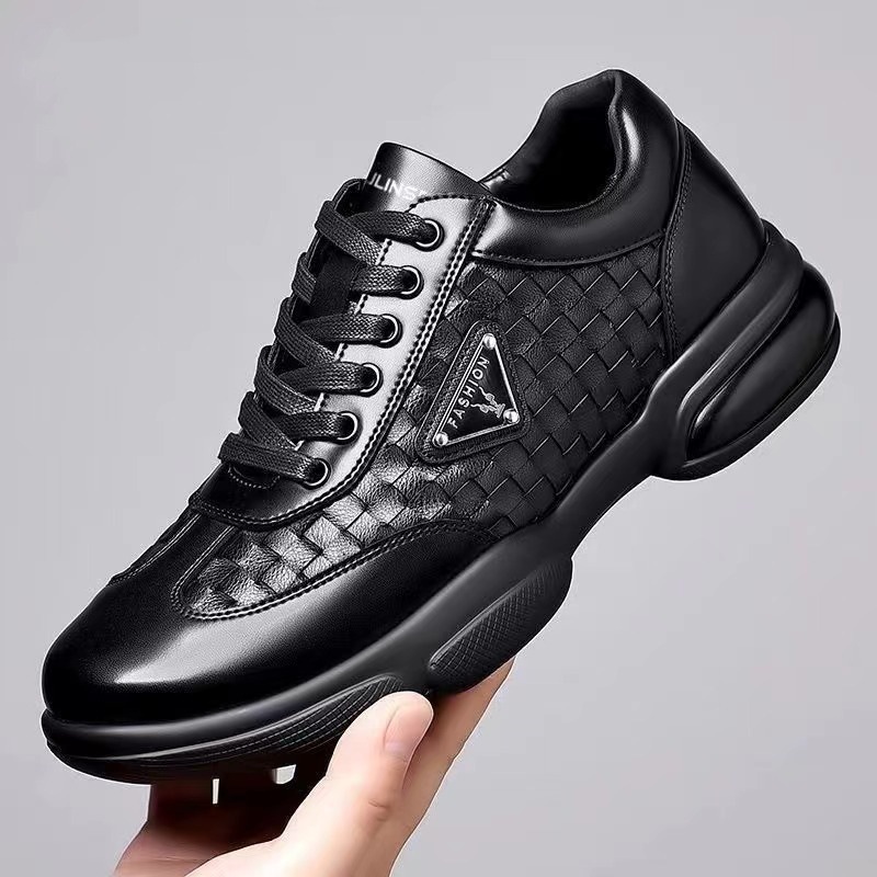 classic casual shoes for men mens PU leather black brown Breathable comfortable outdoor sports walking running shoe trainers sneakers