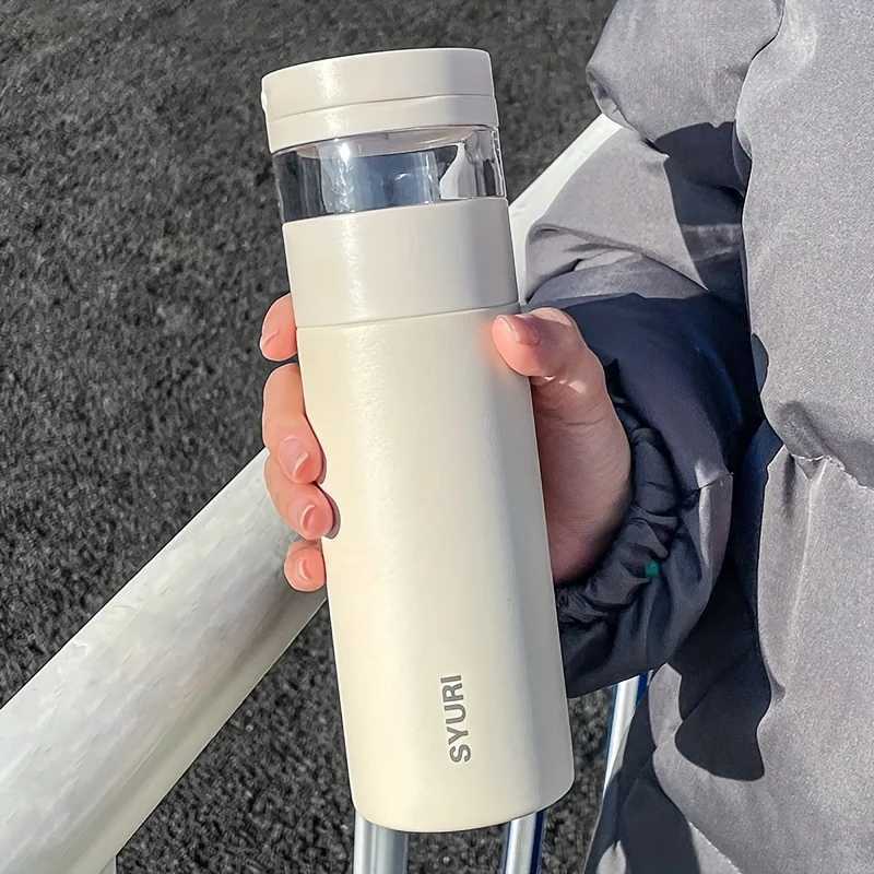 Insation cup with lid 14.2oz simple 304 stainless steel water cup portable Y241211