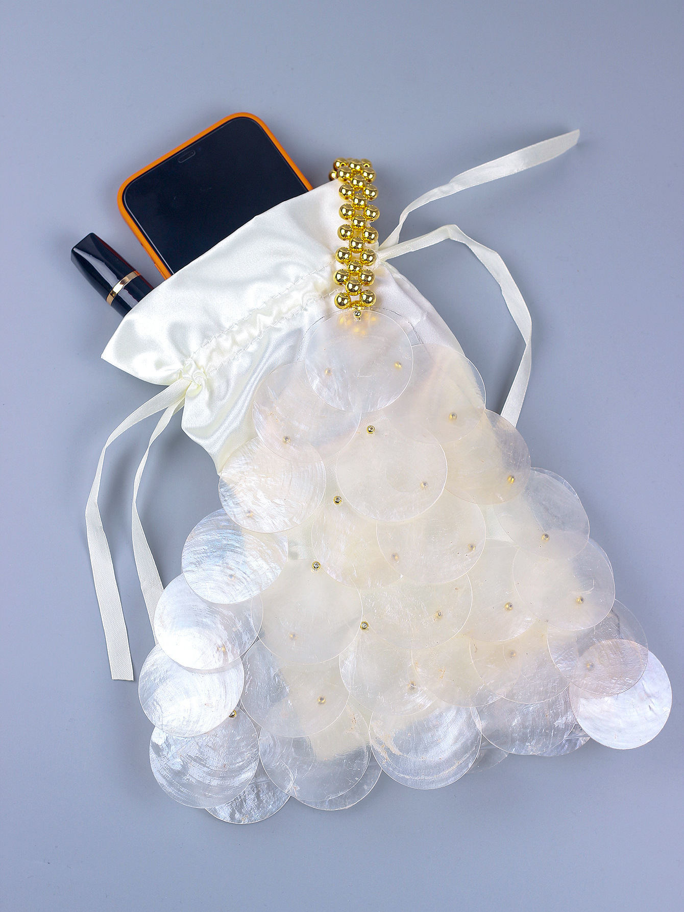 DHXJ Shell Bags For Women Evening Sequins Handbags Lady Mini Chain Shoulder er Girl Pearl Pendant Crossbody Bag 241212