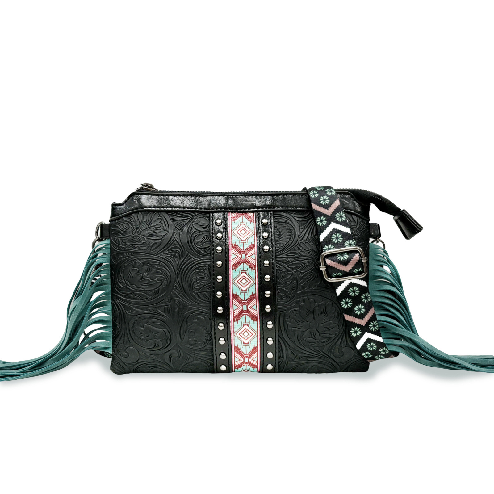 Western Bohemian style Su New crossbody emed mobile phone autumn women 2024 shoulder bag high-end feeg