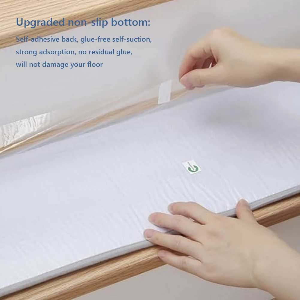 15PCS 76x21cm Home Indoor Soft Self-adhesive Stair Stepping Mat Bohemian Non-slip Stair Carpet Protector Rug for Pet Kids ElderXJ241211
