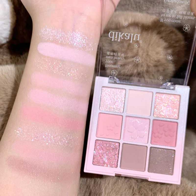 New Nine Color eye shadow Palette Rose Pink Nude Brown Low Saturation Matte Shining eye shadow Lasting eye shadowW241212