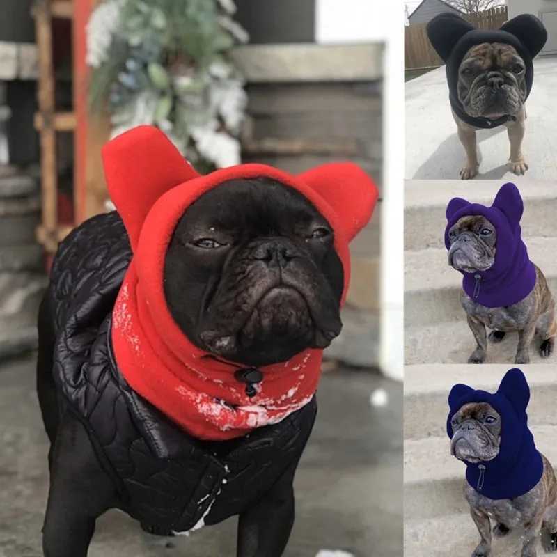 Cute Dog Wool Bat Hat Soft Adjustable French Bulldog Winter Hat Pet Supplies M241212