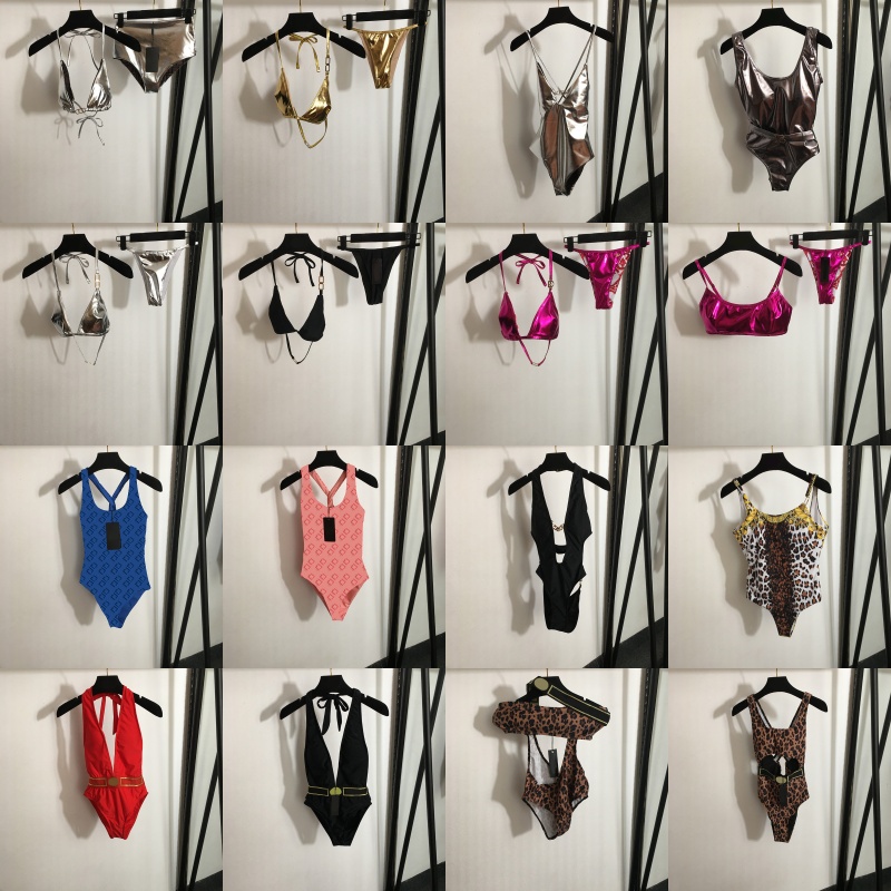 Women Slim Swimwear Sexy Girls Bathing Suit Bodysuits Summer Swimsuit Beach Bikini Set Letter Print Beachwear Holiday Vacation 100 Styles Collection