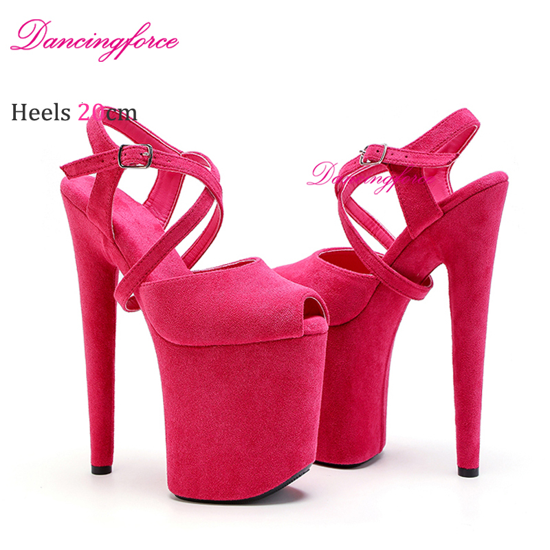 New Cross Straps 20Cm 8Inches Suede Upper Fashion Sexy Exotic High Heel Platform Party Women Sandals Pole Dance Shoes