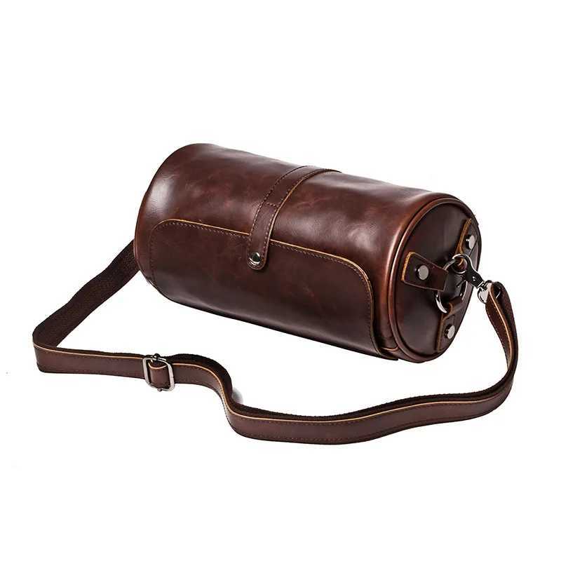 Luxury Retro Barrel Shaped Shoulder Bags Men Crossbody Bag Fashion Design Messenger Bag Mens Crossbody Shoulder Bag Male 2021C241212