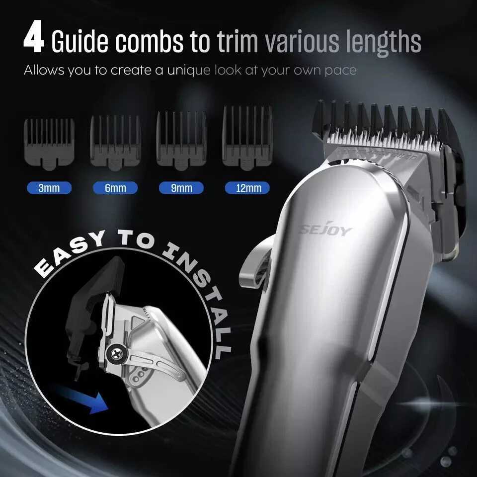 Sejoy Hair Clippers Beard Trimmer for Men Cordless Barber Clippers for Hair Cutting Machine Rechargeable Beard Trimmer W241212