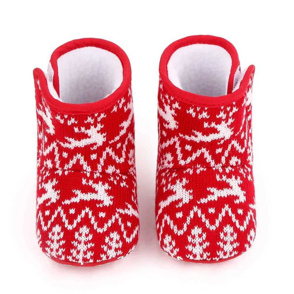 Boots Christmas Baby Shoes Anti Slip Newborn Plush Warm Winter Toddler Floor Socks Girls Boys Indoor Infant Kids NEW H241212J9FO